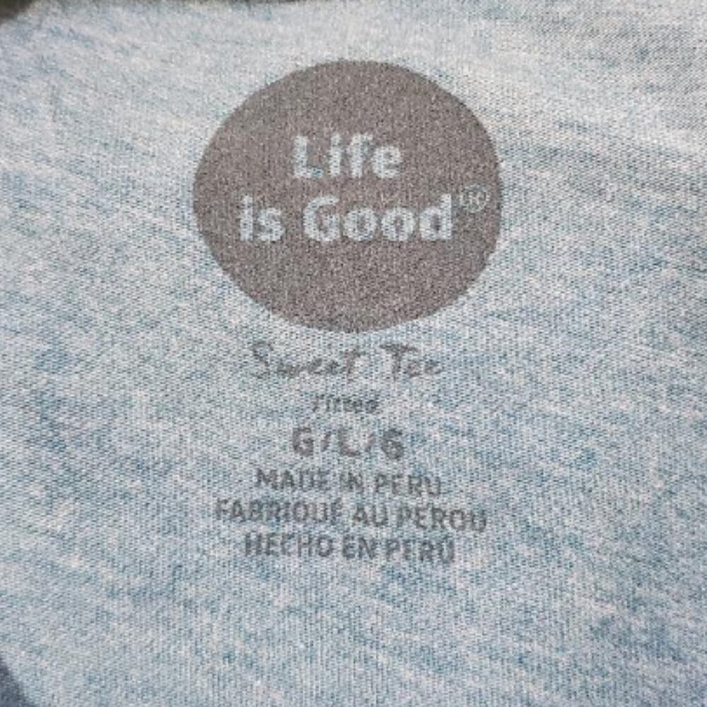 Life is Good Sweet Tee Women's Ski and Flag Long Sleeve T- Shirt L - Picture 2 of 7